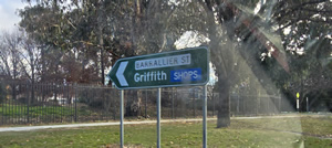 Barrellier Street Griffith Shops Sign